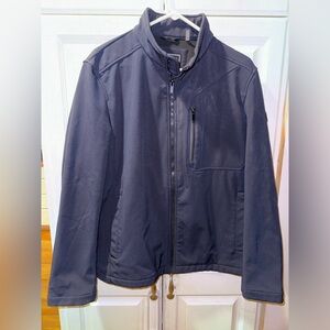 Calvin Klein Mens Infinite Stretch Soft Shell Jacket Navy Water Resistant Size M